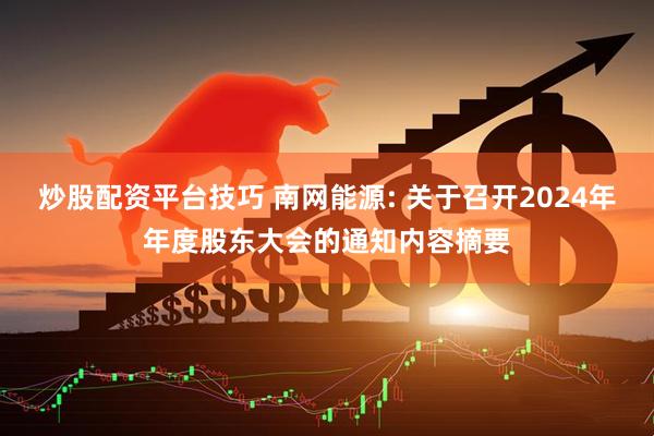 炒股配资平台技巧 南网能源: 关于召开2024年年度股东大会的通知内容摘要